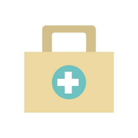 first aid kit icon over white background, vector illustrationのイラスト素材