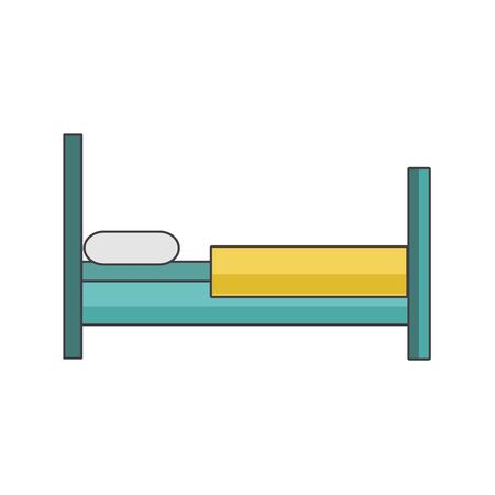 bed icon over white background, colorful design, vector illustrationのイラスト素材