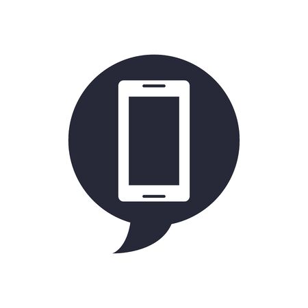 speech bubble with smartphone device vector illustration designのイラスト素材