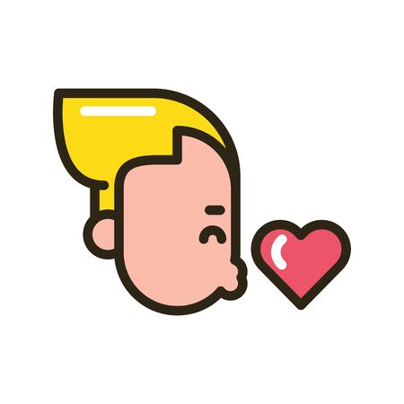 happy valentines day young man with heart vector illustration designのイラスト素材