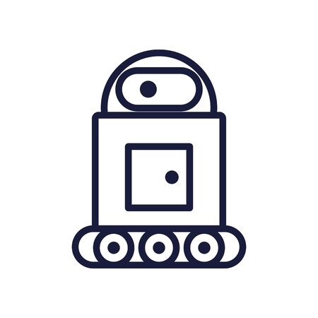 robot with wheels cyborg isolated icon vector illustration designのイラスト素材