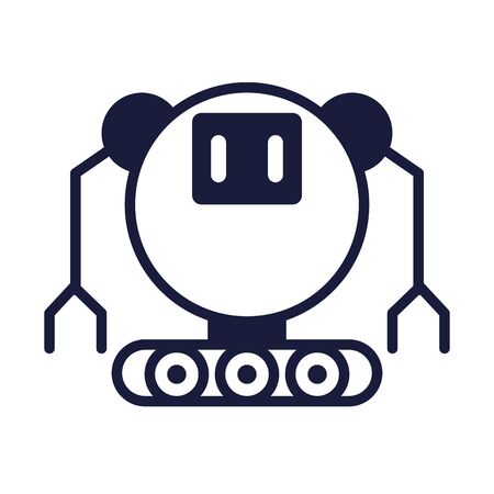 robot with wheels cyborg isolated icon vector illustration designのイラスト素材