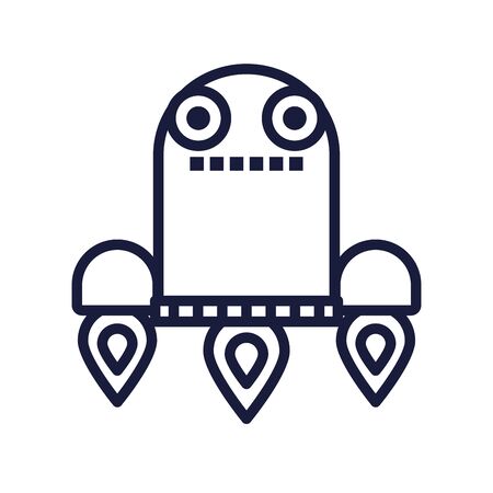 robot floating cyborg isolated icon vector illustration designのイラスト素材