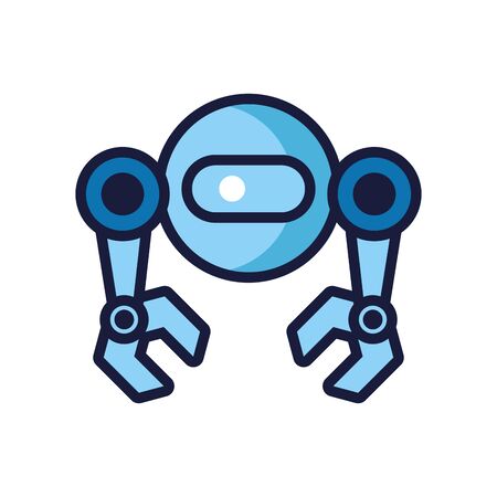 robot cyborg tech isolated icon vector illustration designのイラスト素材