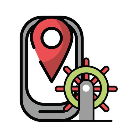 helm boat with smartphone icon vector illustration designのイラスト素材