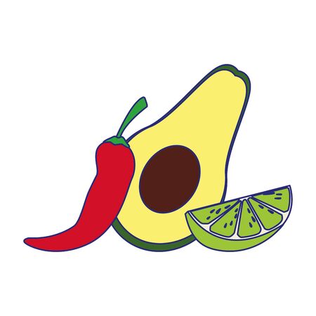 Mexican food design, Mexico culture tourism landmark latin and party theme Vector illustrationのイラスト素材