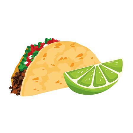 Mexican food design, Mexico culture tourism landmark latin and party theme Vector illustrationのイラスト素材