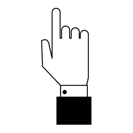 human hand cartoon vector illustration graphic design in black and whiteのイラスト素材
