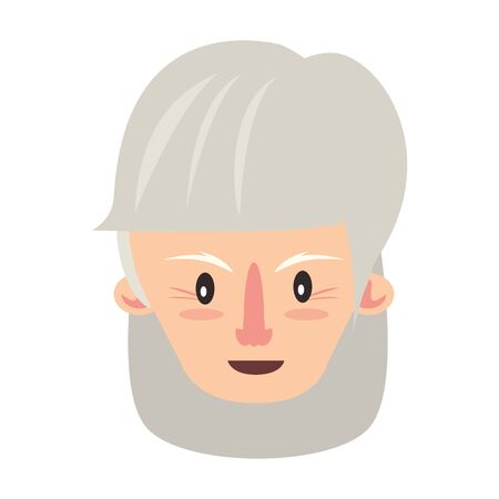 grandparent senior old retirement grandfather face cartoon vector illustration graphic designのイラスト素材