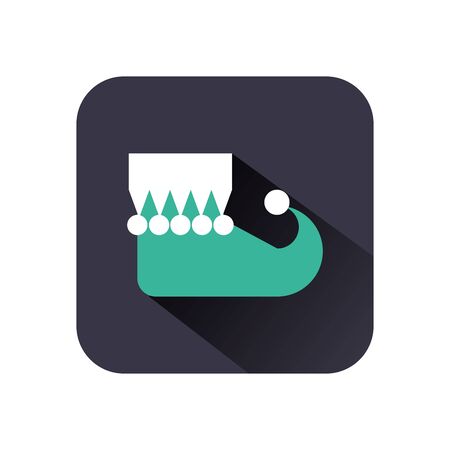 christmas elf shoe boot icon vector illustration designのイラスト素材