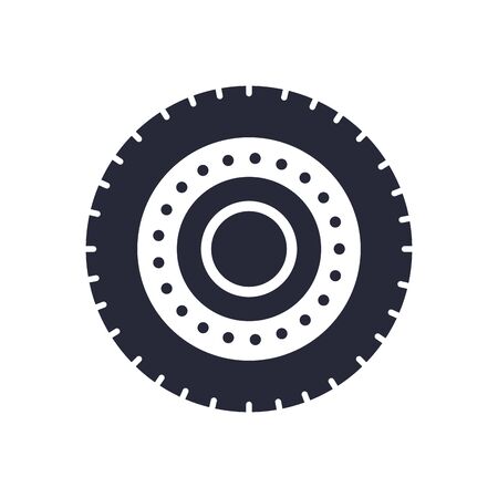 car tire assembly piece flat icon vector illustration designのイラスト素材