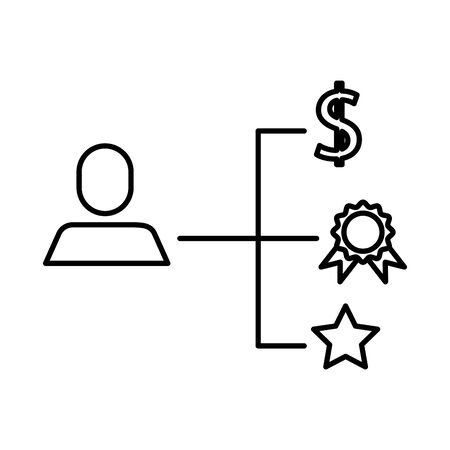 avatar businessman with statistics icons vector illustration designのイラスト素材