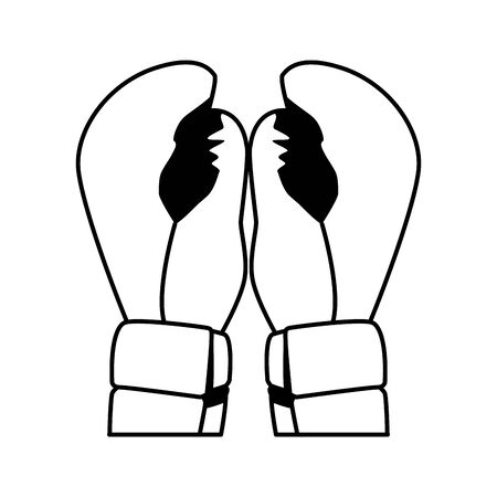 boxing gloves icon over white background, flat design, vector illustrationのイラスト素材