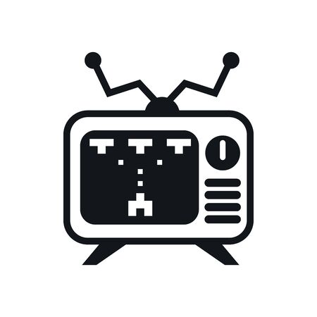 old tv with video game vector illustration designのイラスト素材