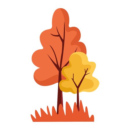 colorful Autumn trees icon , over white background, vector illustrationのイラスト素材