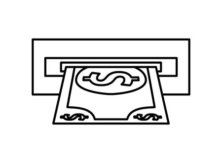 bill money with atm hole vector illustration designのイラスト素材