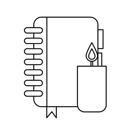 candle fire flame with notebook vector illustration designのイラスト素材