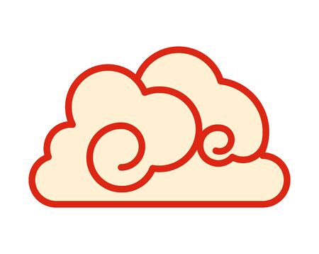chinese cloud decorative isolated icon vector illustration designのイラスト素材