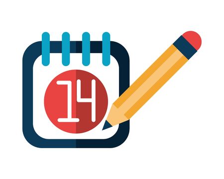 calendar with number 14 valentines day vector illustration designのイラスト素材