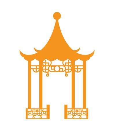 chinese culture construction isolated icon vector illustration designのイラスト素材