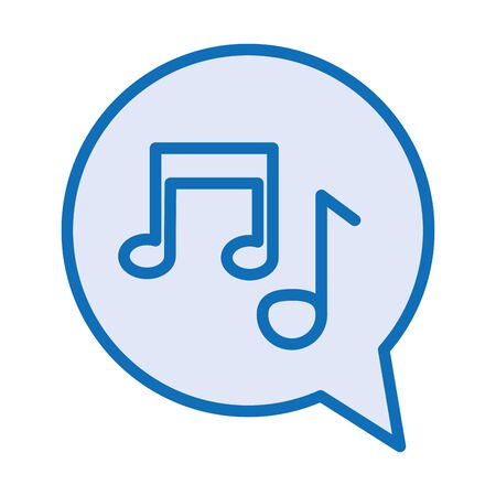 speech bubble with music note sound vector illustration designのイラスト素材