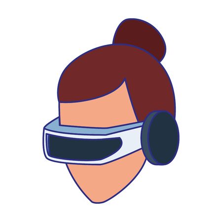 Woman with smartglasses design, Augmented reality virtual technology device and modern theme Vector illustrationのイラスト素材