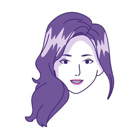 woman with long hair icon over white background, vector illustrationのイラスト素材