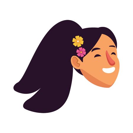 woman head design, Girl female person people human and social media theme Vector illustrationのイラスト素材