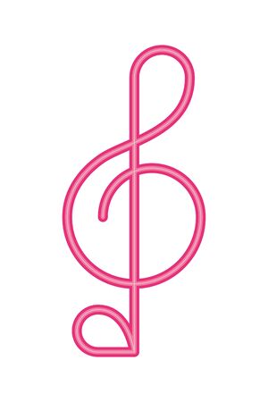 music note sound neon light label vector illustration designのイラスト素材