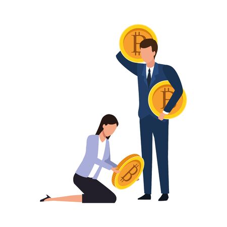 Businessman and businesswoman design, Man woman business management corporate job occupation and worker theme Vector illustrationのイラスト素材