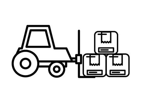 forklift vehicle service isolated icon vector illustration designのイラスト素材