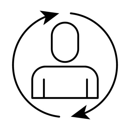 avatar businessman silhouette with arrows around vector illustration designのイラスト素材