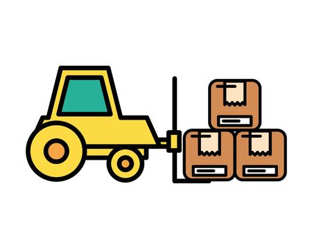 forklift vehicle service isolated icon vector illustration designのイラスト素材
