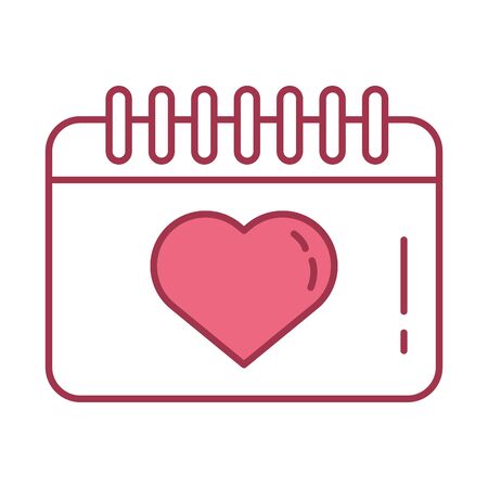happy valentines day calendar with heart vector illustration designのイラスト素材
