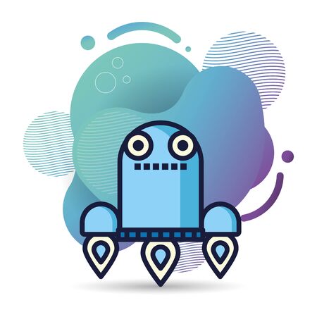 robot floating technology isolated icon vector illustration designのイラスト素材