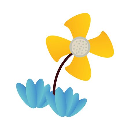 beautiful flowers and leaf plant decoration vector illustration designのイラスト素材