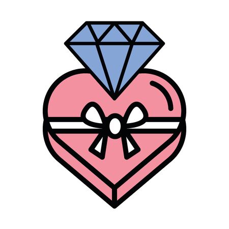 happy valentines day heart chocolate box vector illustration designのイラスト素材