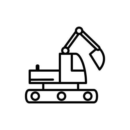 bulldozer truck transport linear design vector illustrationのイラスト素材