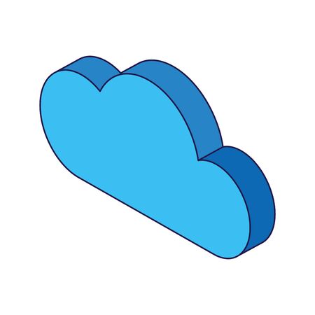 isometric cloud icon over white background, vector illustrationのイラスト素材