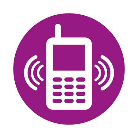 cellphone device technology with waves signal vector illustration designのイラスト素材