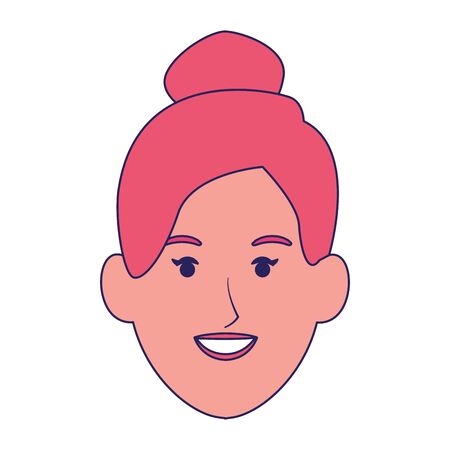 woman with cool hairstyle icon over white background, vector illustrationのイラスト素材