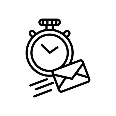 chronometer with envelope mail postal service vector illustration designのイラスト素材
