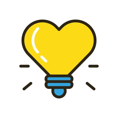 happy valentines day heart with bulb vector illustration designのイラスト素材