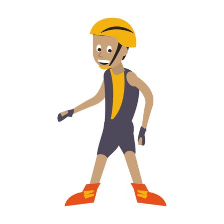 Young man with jetski suit cartoon isolated vector illustration graphic designのイラスト素材