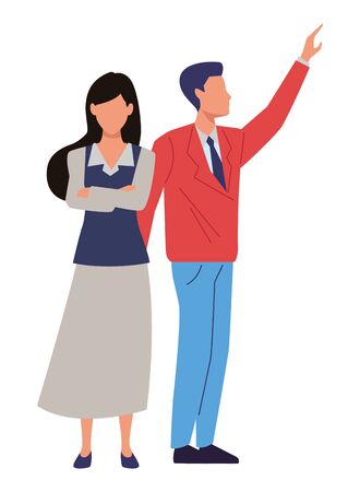 Two business partners working, executive entrepreneur teamwork ,vector illustration graphic design.のイラスト素材