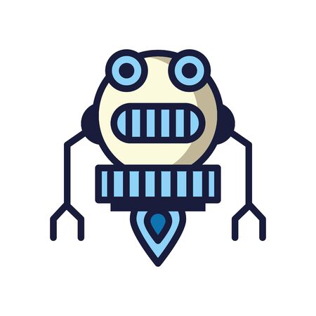 robot floating cyborg isolated icon vector illustration designのイラスト素材