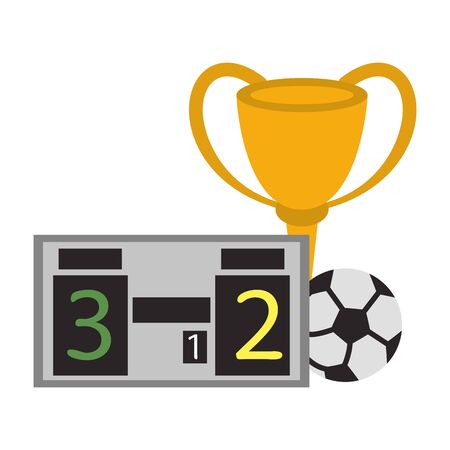 Soccer trophy cup tournament with scoreboard and ball vector illustration graphic designのイラスト素材