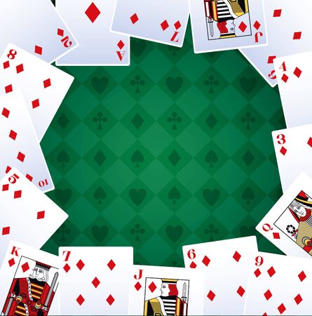 poker cards diamonds betting game gambling casino vector illustrationのイラスト素材