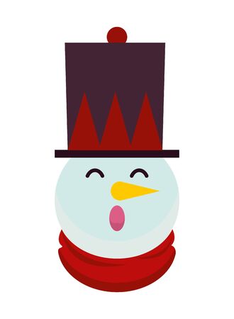 christmas snowman character decorative icon vector illustration designのイラスト素材