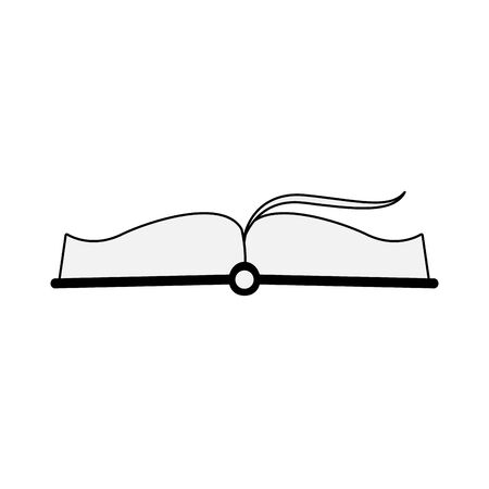 opened book icon over white background, flat design, vector illustrationのイラスト素材